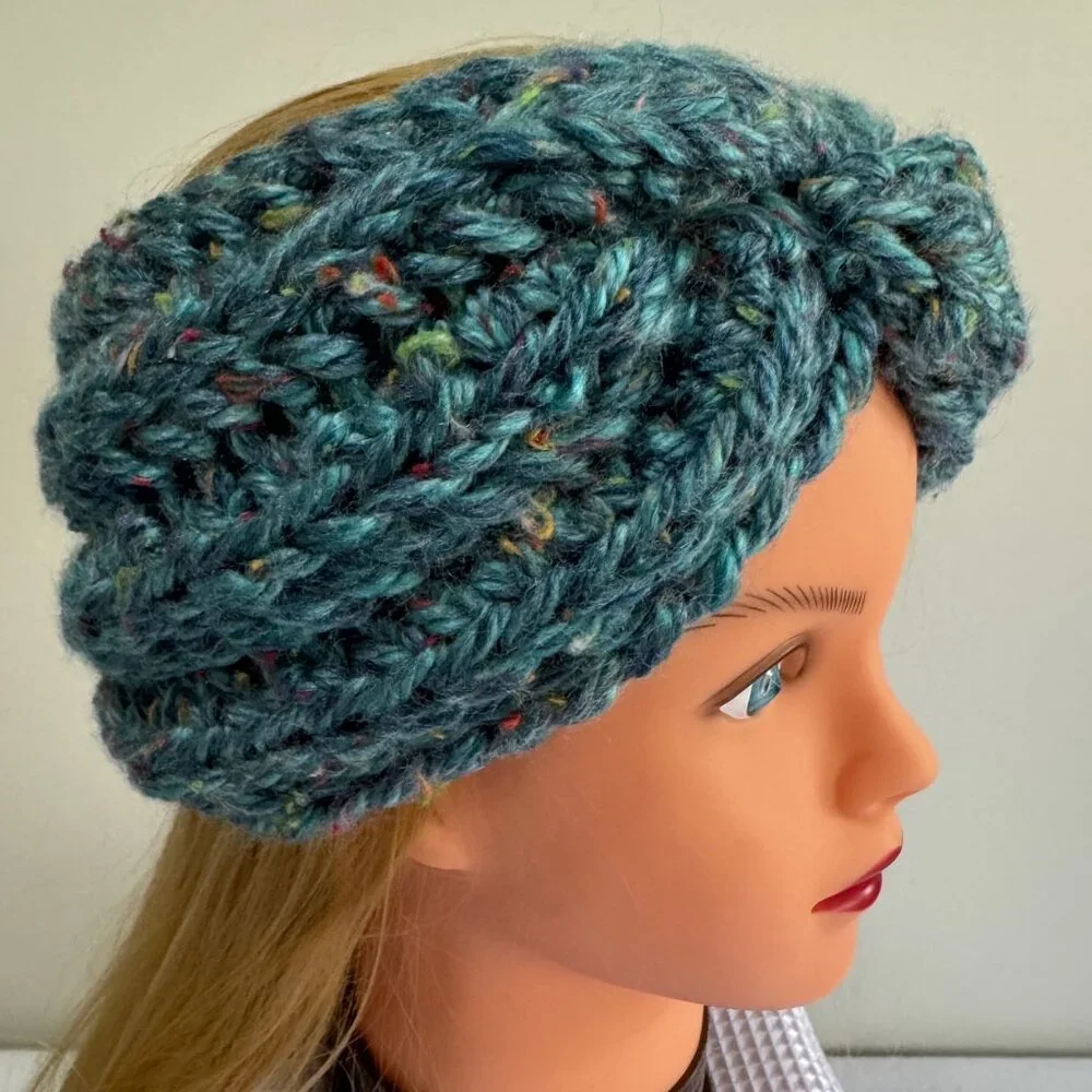 HANDMADE Chunky Twist Ribbed Crochet Ear Warmer Headband - Picture 3 of 8